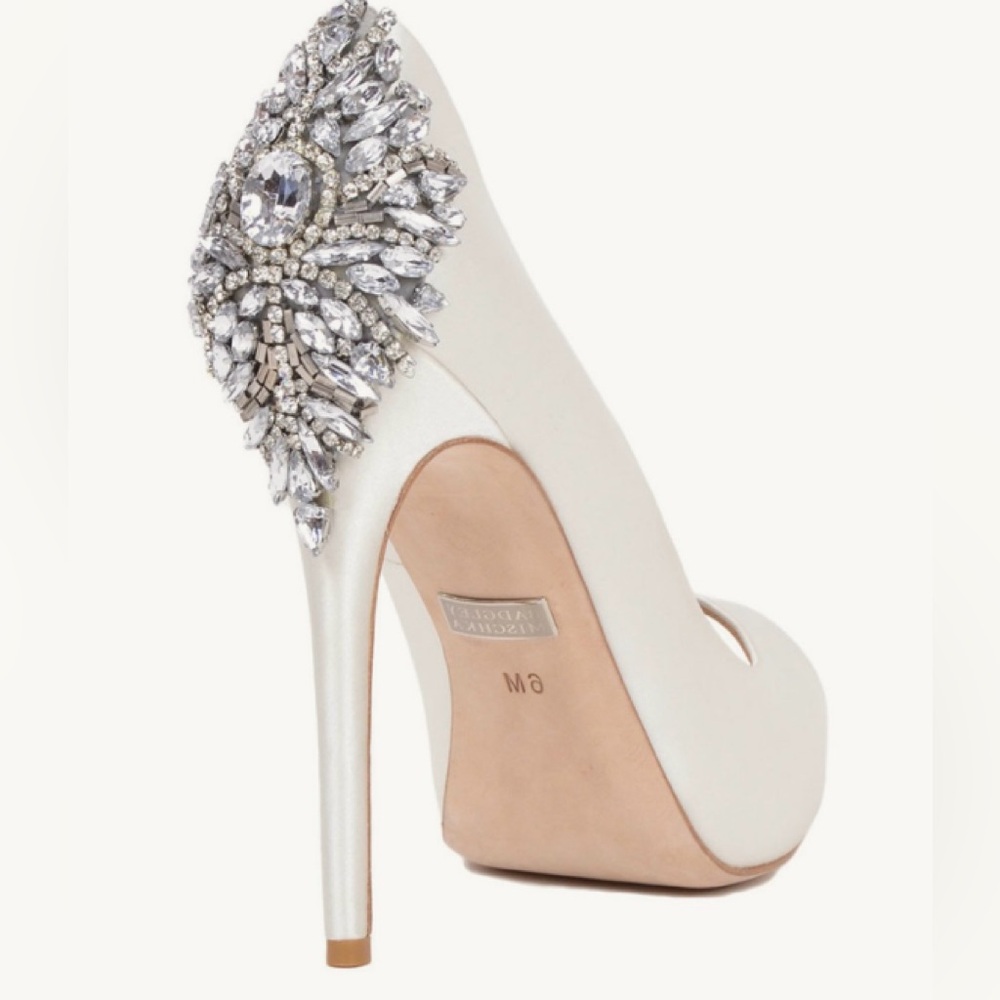 Badgley Mischka Kiara Embellished Peep-toe Pump